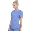 Cherokee Scrubs for Women V-Neck Scrub Top with 2 Pockets,Mesh Panels, Soft Stretch Durable Easy Care Nursing Uniform – WW601(Ciel)