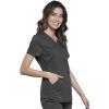 Cherokee Scrubs for Women V-Neck Scrub Top with 2 Pockets,Mesh Panels, Soft Stretch Durable Easy Care Nursing Uniform – WW601(Pewter)