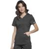Cherokee Scrubs for Women V-Neck Scrub Top with 2 Pockets,Mesh Panels, Soft Stretch Durable Easy Care Nursing Uniform – WW601(Pewter)