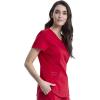 Cherokee Scrubs for Women V-Neck Scrub Top with 2 Pockets,Mesh Panels, Soft Stretch Durable Easy Care Nursing Uniform – WW601(Red)