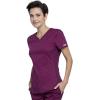 Cherokee Scrubs for Women V-Neck Scrub Top with 2 Pockets,Mesh Panels, Soft Stretch Durable Easy Care Nursing Uniform – WW601(Wine)