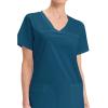 Cherokee Scrubs for Women V-Neck Scrub Top with 3 Pockets, Stretchy, Durable, Breathable Easy Care Medical Uniform – 4727(Caribbean Blue)