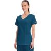 Cherokee Scrubs for Women V-Neck Scrub Top with 3 Pockets, Stretchy, Durable, Breathable Easy Care Medical Uniform – 4727(Caribbean Blue)