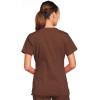 Cherokee Scrubs for Women V-Neck Scrub Top with 3 Pockets, Stretchy, Durable, Breathable Easy Care Medical Uniform – 4727(Chocolate)