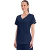 Cherokee Scrubs for Women V-Neck Scrub Top with 3 Pockets, Stretchy, Durable, Breathable Easy Care Medical Uniform – 4727(Navy)