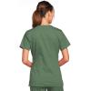 Cherokee Scrubs for Women V-Neck Scrub Top with 3 Pockets, Stretchy, Durable, Breathable Easy Care Medical Uniform – 4727(Olive)