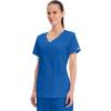 Cherokee Scrubs for Women V-Neck Scrub Top with 3 Pockets, Stretchy, Durable, Breathable Easy Care Medical Uniform – 4727(Royal)