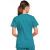 Cherokee Scrubs for Women V-Neck Scrub Top with 3 Pockets, Stretchy, Durable, Breathable Easy Care Medical Uniform – 4727(Teal Blue)