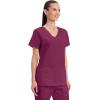 Cherokee Scrubs for Women V-Neck Scrub Top with 3 Pockets, Stretchy, Durable, Breathable Easy Care Medical Uniform – 4727(Wine)
