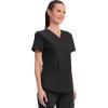 Cherokee Scrubs for Women V-Neck Top, 3 Pockets, Fade Resistant, Soft Stretch Fabric with Shirttail Hem & Side vents – WW665(Black)