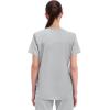 Cherokee Scrubs for Women V-Neck Top, 3 Pockets, Fade Resistant, Soft Stretch Fabric with Shirttail Hem & Side vents – WW665(Grey)