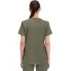 Cherokee Scrubs for Women V-Neck Top, 3 Pockets, Fade Resistant, Soft Stretch Fabric with Shirttail Hem & Side vents – WW665(Olive)