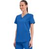 Cherokee Scrubs for Women V-Neck Top, 3 Pockets, Fade Resistant, Soft Stretch Fabric with Shirttail Hem & Side vents – WW665(Royal)