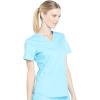 Cherokee Scrubs for Women V-Neck Top, 3 Pockets, Fade Resistant, Soft Stretch Fabric with Shirttail Hem & Side vents – WW665(Turquoise)