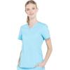 Cherokee Scrubs for Women V-Neck Top, 3 Pockets, Fade Resistant, Soft Stretch Fabric with Shirttail Hem & Side vents – WW665(Turquoise)