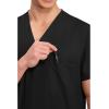 Cherokee Scrubs for Women and Men Unisex V-Neck Nursing Scrub Top with 3 Pockets, Side Vents & Easy Care Fabric – 4876(Black)