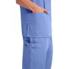 Cherokee Scrubs for Women and Men Unisex V-Neck Nursing Scrub Top with 3 Pockets, Side Vents & Easy Care Fabric – 4876(Ciel)