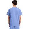 Cherokee Scrubs for Women and Men Unisex V-Neck Nursing Scrub Top with 3 Pockets, Side Vents & Easy Care Fabric – 4876(Ciel)