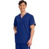 Cherokee Scrubs for Women and Men Unisex V-Neck Nursing Scrub Top with 3 Pockets, Side Vents & Easy Care Fabric – 4876(Galaxy Blue)