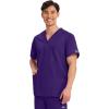 Cherokee Scrubs for Women and Men Unisex V-Neck Nursing Scrub Top with 3 Pockets, Side Vents & Easy Care Fabric – 4876(Grape)