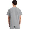 Cherokee Scrubs for Women and Men Unisex V-Neck Nursing Scrub Top with 3 Pockets, Side Vents & Easy Care Fabric – 4876(Grey)