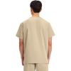 Cherokee Scrubs for Women and Men Unisex V-Neck Nursing Scrub Top with 3 Pockets, Side Vents & Easy Care Fabric – 4876(Khaki)