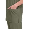 Cherokee Scrubs for Women and Men Unisex V-Neck Nursing Scrub Top with 3 Pockets, Side Vents & Easy Care Fabric – 4876(Olive)