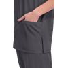 Cherokee Scrubs for Women and Men Unisex V-Neck Nursing Scrub Top with 3 Pockets, Side Vents & Easy Care Fabric – 4876(Pewter)