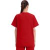 Cherokee Scrubs for Women and Men Unisex V-Neck Nursing Scrub Top with 3 Pockets, Side Vents & Easy Care Fabric – 4876(Red)