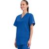 Cherokee Scrubs for Women and Men Unisex V-Neck Nursing Scrub Top with 3 Pockets, Side Vents & Easy Care Fabric – 4876(Royal)