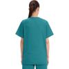 Cherokee Scrubs for Women and Men Unisex V-Neck Nursing Scrub Top with 3 Pockets, Side Vents & Easy Care Fabric – 4876(Teal Blue)