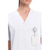 Cherokee Scrubs for Women and Men Unisex V-Neck Nursing Scrub Top with 3 Pockets, Side Vents & Easy Care Fabric – 4876(White)