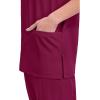 Cherokee Scrubs for Women and Men Unisex V-Neck Nursing Scrub Top with 3 Pockets, Side Vents & Easy Care Fabric – 4876(Wine)