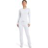 Cherokee Unisex Scrub Pants for Men & Women Tapered Leg Drawstring 4 Pocket Medical Uniform Easy Care 2-Way Stretch – WW020(White)