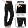 Cherokee Women Scrub Pant with Straight Leg Pull-on Pant Medical Bottom with 4 Pocket & 2-Way Stretch Fabric – WW110(Black)