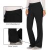 Cherokee Women Scrub Pant with Straight Leg Pull-on Pant Medical Bottom with 4 Pocket & 2-Way Stretch Fabric – WW110(Black)