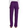 Cherokee Women Scrub Pant with Straight Leg Pull-on Pant Medical Bottom with 4 Pocket & 2-Way Stretch Fabric – WW110(Eggplant)