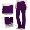 Cherokee Women Scrub Pant with Straight Leg Pull-on Pant Medical Bottom with 4 Pocket & 2-Way Stretch Fabric – WW110(Eggplant)