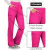 Cherokee Women Scrub Pant with Straight Leg Pull-on Pant Medical Bottom with 4 Pocket & 2-Way Stretch Fabric – WW110(Electric Pink)