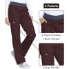 Cherokee Women Scrub Pant with Straight Leg Pull-on Pant Medical Bottom with 4 Pocket & 2-Way Stretch Fabric – WW110(Espresso)
