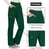 Cherokee Women Scrub Pant with Straight Leg Pull-on Pant Medical Bottom with 4 Pocket & 2-Way Stretch Fabric – WW110(Hunter Green)