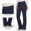 Cherokee Women Scrub Pant with Straight Leg Pull-on Pant Medical Bottom with 4 Pocket & 2-Way Stretch Fabric – WW110(Navy)