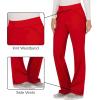 Cherokee Women Scrub Pant with Straight Leg Pull-on Pant Medical Bottom with 4 Pocket & 2-Way Stretch Fabric – WW110(Red)