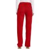 Cherokee Women Scrub Pant with Straight Leg Pull-on Pant Medical Bottom with 4 Pocket & 2-Way Stretch Fabric – WW110(Red)