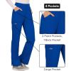 Cherokee Women Scrub Pant with Straight Leg Pull-on Pant Medical Bottom with 4 Pocket & 2-Way Stretch Fabric – WW110(Royal)