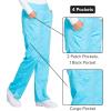 Cherokee Women Scrub Pant with Straight Leg Pull-on Pant Medical Bottom with 4 Pocket & 2-Way Stretch Fabric – WW110(Turquoise)