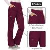 Cherokee Women Scrub Pant with Straight Leg Pull-on Pant Medical Bottom with 4 Pocket & 2-Way Stretch Fabric – WW110(Wine)