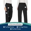 Cherokee Women Scrubs Pant Workwear Revolution Mid Rise Moderate Flare Drawstring WW120(Black)