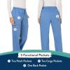 Cherokee Women Scrubs Pant Workwear Revolution Mid Rise Moderate Flare Drawstring WW120(Blue)