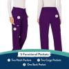 Cherokee Women Scrubs Pant Workwear Revolution Mid Rise Moderate Flare Drawstring WW120(Eggplant)